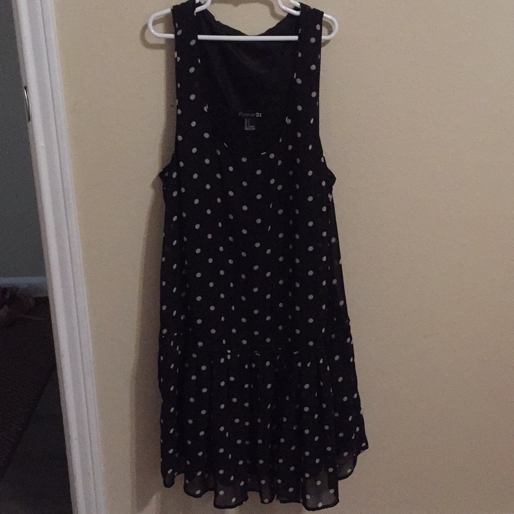 Black and white polka dot dress